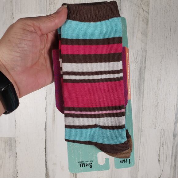 NWT Justin Boots Fashion Cushioned Sole Striped Crew Socks Women's Size Small - Picture 5 of 7